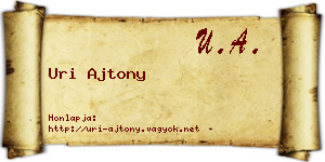 Uri Ajtony névjegykártya